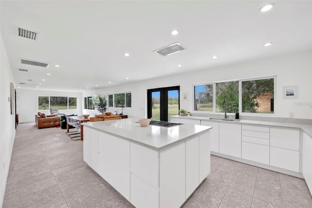 1635 SW Rodgers Ave, Arcadia, FL 34266 - kitchen featuring visible vents, modern cabinets, a sink, and french doors