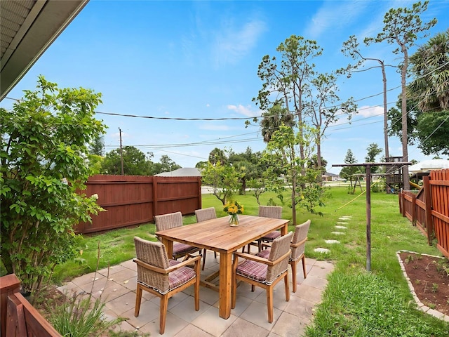 3561 Middletown St, Port Charlotte, FL 33952 - fenced backyard featuring a patio and outdoor dining space