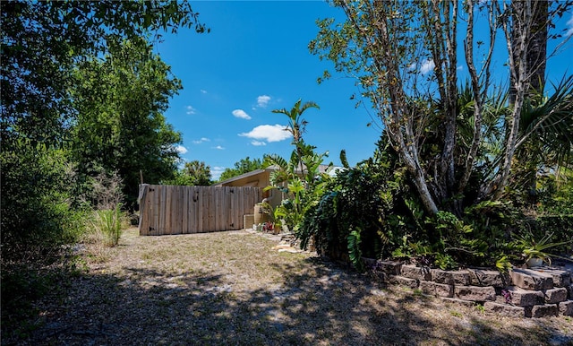 view of yard featuring fence