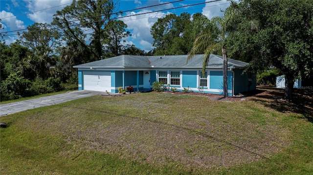 3175 Lakatos St, North Port, FL 34286 - ranch-style home with an attached garage, driveway, and a front yard