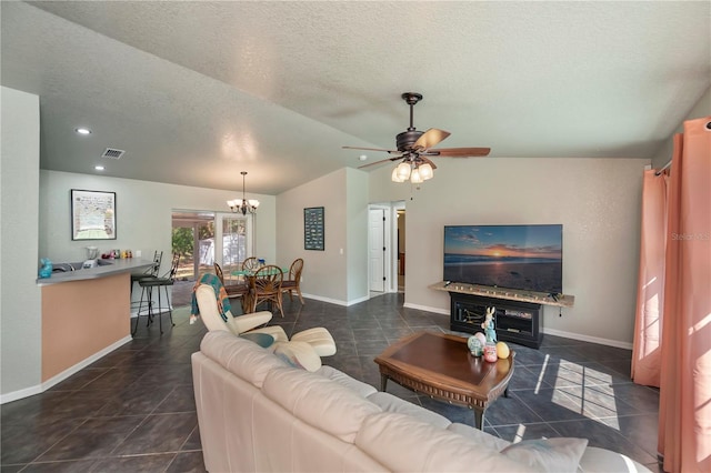 3175 Lakatos St, North Port, FL 34286 - living room with baseboards, tile patterned flooring, and visible vents