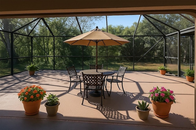 29211 Picador St, Punta Gorda, FL 33982 - view of patio / terrace featuring a lanai and outdoor dining space