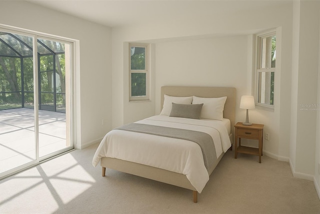 29211 Picador St, Punta Gorda, FL 33982 - bedroom with access to exterior, light colored carpet, and baseboards