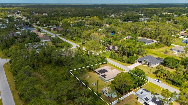 4461 La France Ave, North Port, FL 34286 - aerial perspective of suburban area featuring a forest and property boundaries highlighted