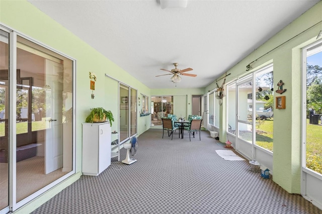 4461 La France Ave, North Port, FL 34286 - sunroom featuring a ceiling fan and healthy amount of natural light