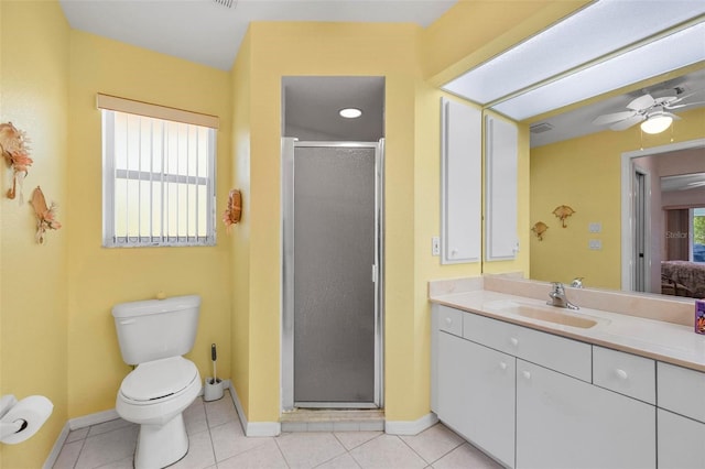 4461 La France Ave, North Port, FL 34286 - full bathroom featuring baseboards, a stall shower, toilet, and tile patterned flooring