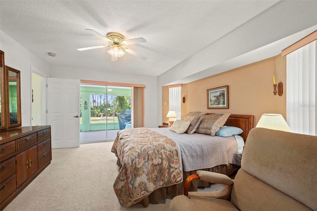 4461 La France Ave, North Port, FL 34286 - bedroom featuring access to exterior, light colored carpet, and a ceiling fan