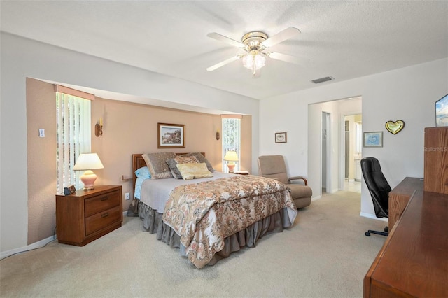 4461 La France Ave, North Port, FL 34286 - bedroom featuring light carpet, baseboards, ceiling fan, and an office area