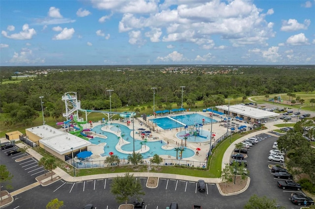 4461 La France Ave, North Port, FL 34286 - drone / aerial view of a forest and a pool