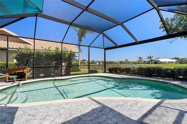 pool featuring glass enclosure