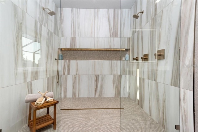 bathroom featuring walk in shower