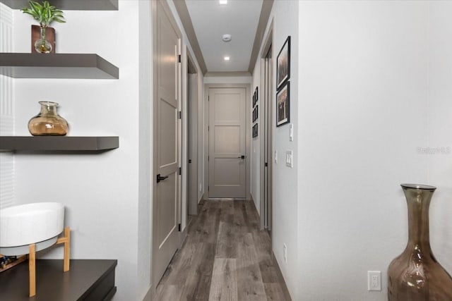 hallway featuring light wood-style floors