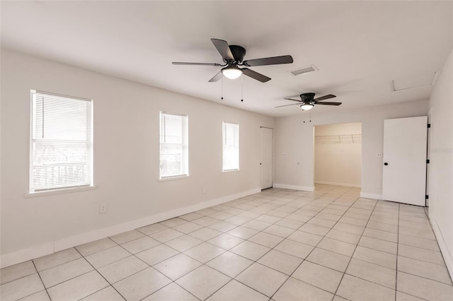 1665 Florence Ave Unit B, Englewood, FL 34223 - spare room with ceiling fan, baseboards, visible vents, and light tile patterned floors