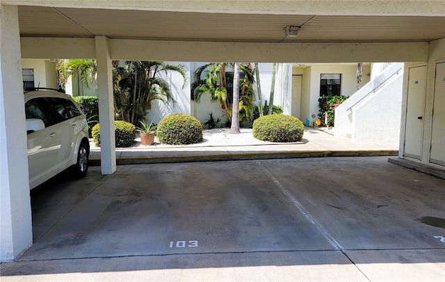 view of garage