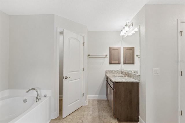 27147 Guapore Dr, Punta Gorda, FL 33983 - full bathroom featuring a bath, baseboards, vanity, and tile patterned flooring