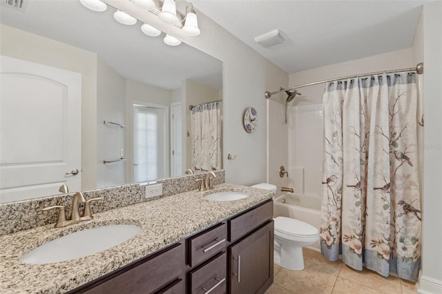 27147 Guapore Dr, Punta Gorda, FL 33983 - bathroom with visible vents, toilet, shower / bath combo, and a sink