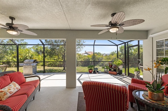 27147 Guapore Dr, Punta Gorda, FL 33983 - sunroom featuring a ceiling fan and an outdoor living space
