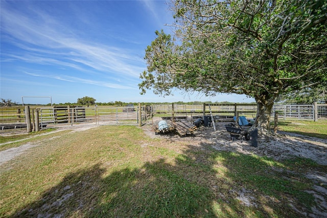 view of yard featuring a rural view