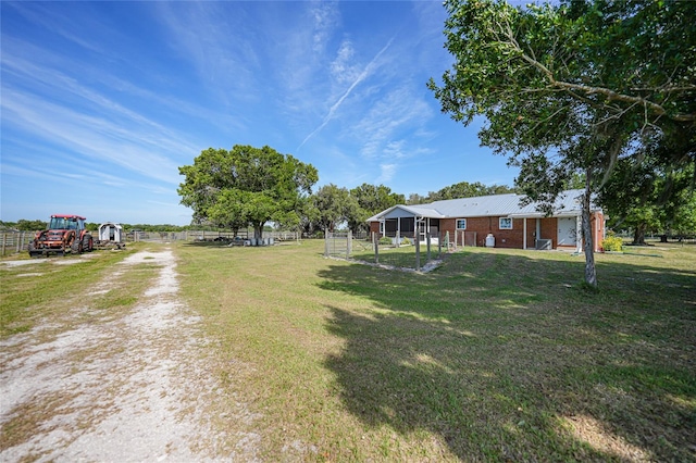 view of yard with fence