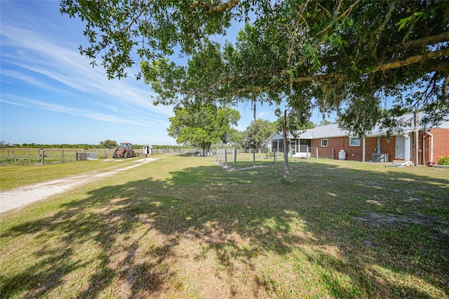 view of yard featuring fence