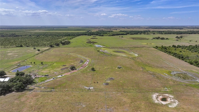 drone / aerial view with a rural view