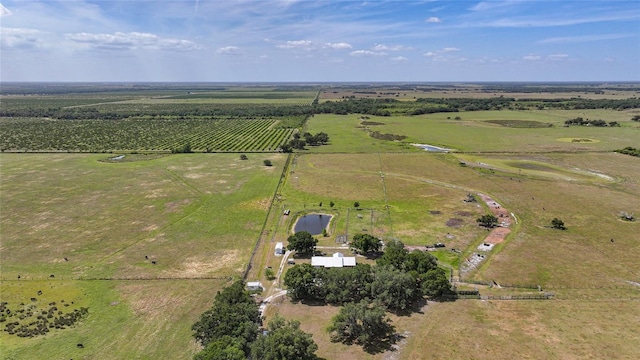 birds eye view of property featuring a rural view