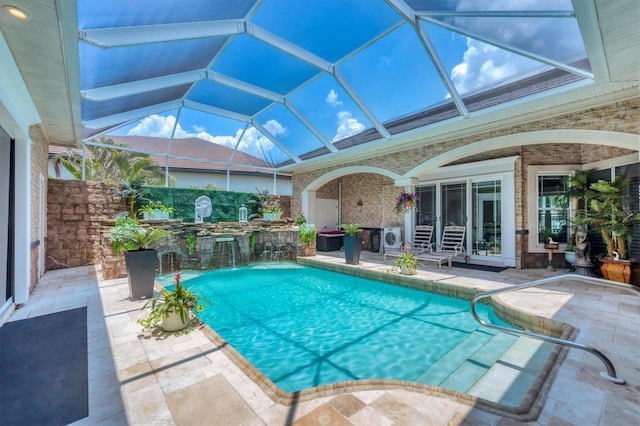 3866 Turtle Dove Blvd, Punta Gorda, FL 33950 - outdoor pool featuring a patio and glass enclosure