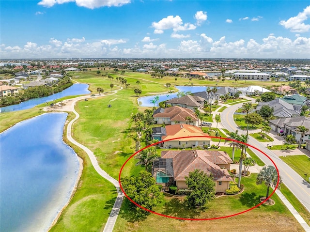 4015 La Costa Island Ct, Punta Gorda, FL 33950 - aerial view of residential area featuring a large body of water and a golf club