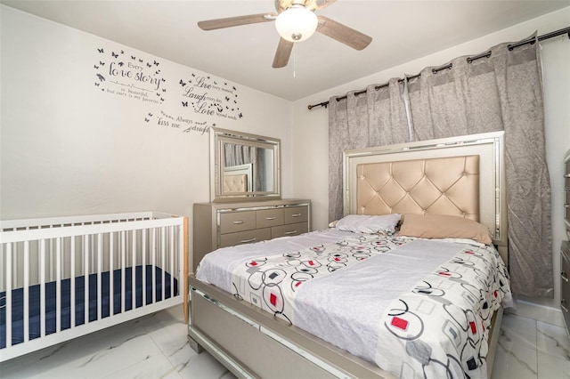 4516 Santa Barbara Blvd Unit 1, Cape Coral, FL 33914 - bedroom featuring marble finish floor and a ceiling fan