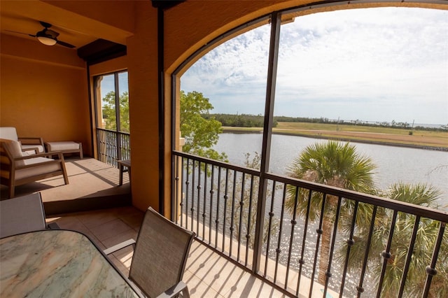 balcony with a water view