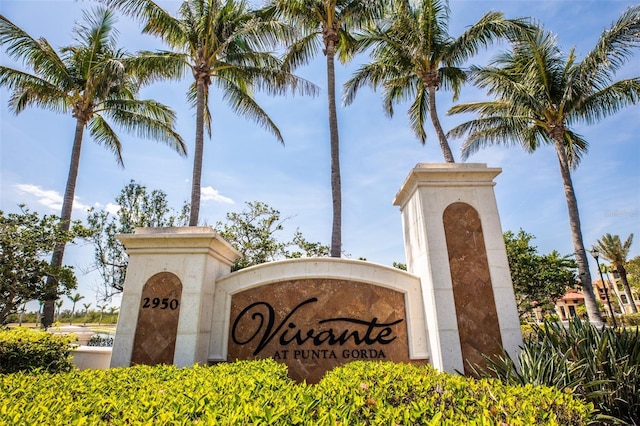 view of community sign
