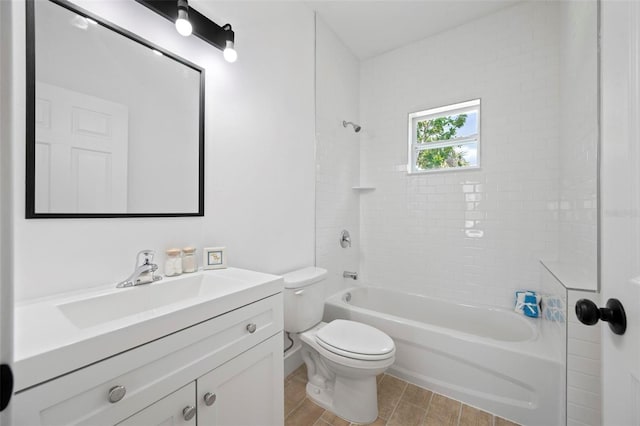 21480 Eldred Ave, Port Charlotte, FL 33952 - full bathroom featuring toilet, vanity, and washtub / shower combination