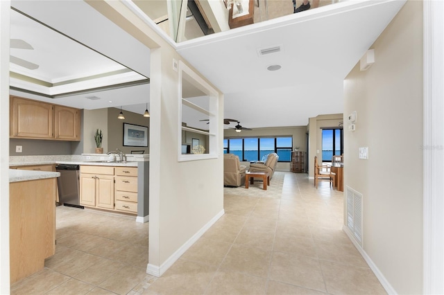 1750 Jamaica Way Unit 312, Punta Gorda, FL 33950 - hall featuring a sink, visible vents, and light tile patterned floors