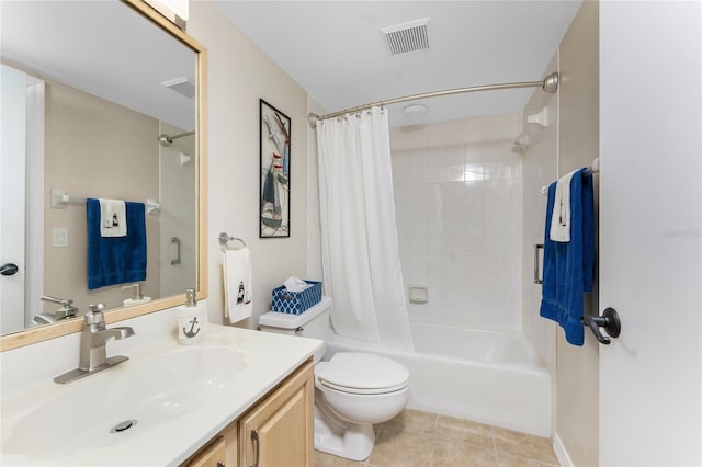 1750 Jamaica Way Unit 312, Punta Gorda, FL 33950 - bathroom featuring toilet, visible vents, shower / tub combo, tile patterned flooring, and vanity