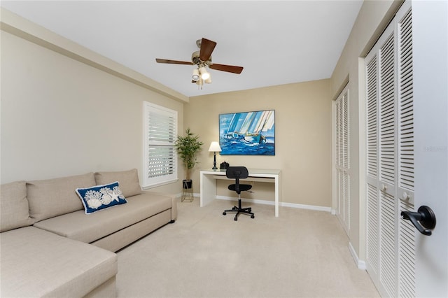 1750 Jamaica Way Unit 312, Punta Gorda, FL 33950 - carpeted office space featuring baseboards and ceiling fan