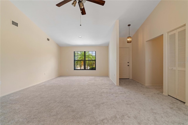 453 Carolyn Ln, Punta Gorda, FL 33950 - carpeted empty room with visible vents, baseboards, and ceiling fan