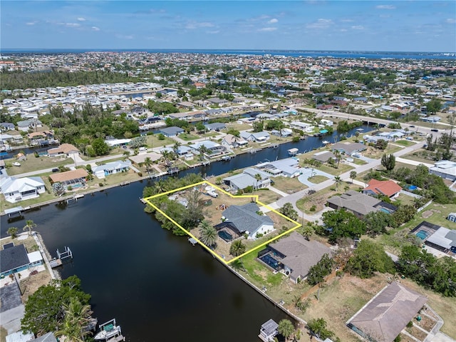 453 Carolyn Ln, Punta Gorda, FL 33950 - bird's eye view featuring a water view and a residential view