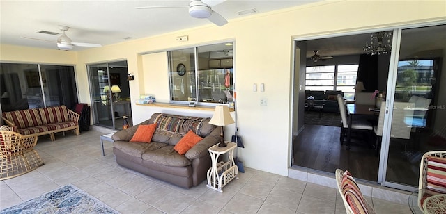 sunroom / solarium featuring visible vents