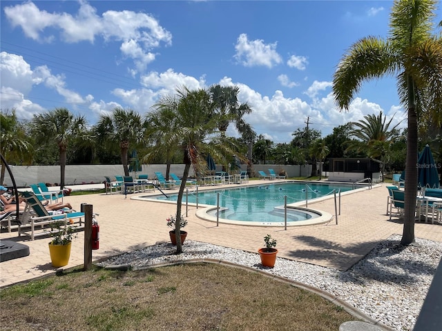 25188 Marion Ave Unit F304, Punta Gorda, FL 33950 - pool with fence and a patio area