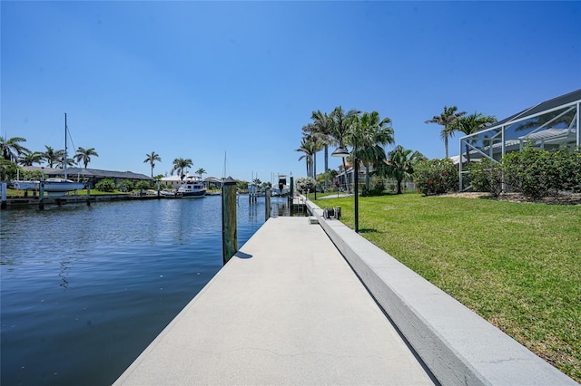 48 Hibiscus Dr, Punta Gorda, FL 33950 - view of dock featuring a yard and a water view