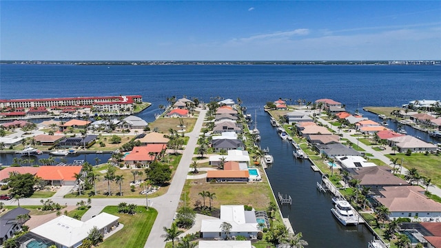 48 Hibiscus Dr, Punta Gorda, FL 33950 - bird's eye view featuring a water view and a residential view