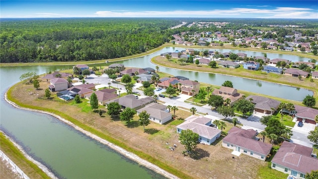 3514 Yacht Club Ct, Kissimmee, FL 34746 - drone / aerial view with a residential view, a water view, and a forest view