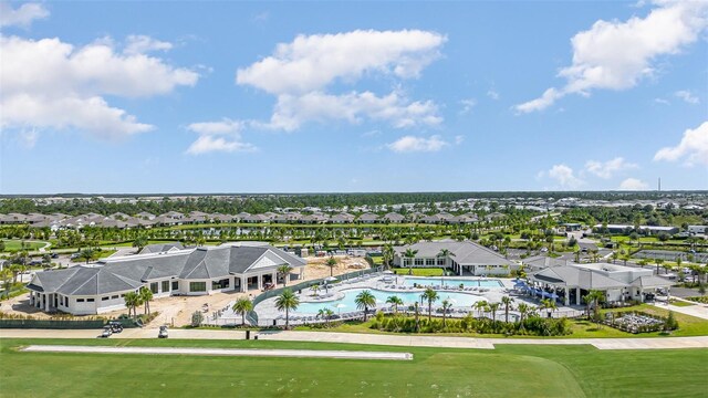 aerial view with a residential view