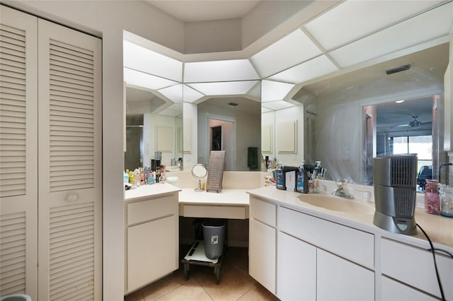 2751 S Cranberry Blvd, North Port, FL 34286 - full bath with a closet, tile patterned flooring, and vanity