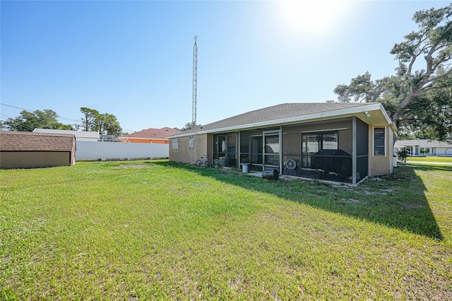 2751 S Cranberry Blvd, North Port, FL 34286 - back of property with a sunroom and stucco siding