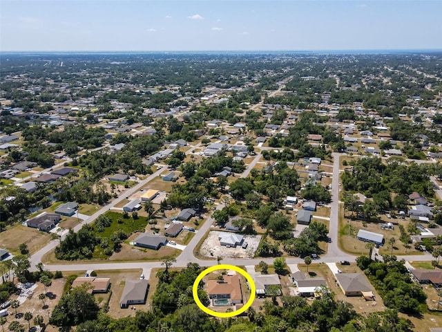 drone / aerial view with a residential view