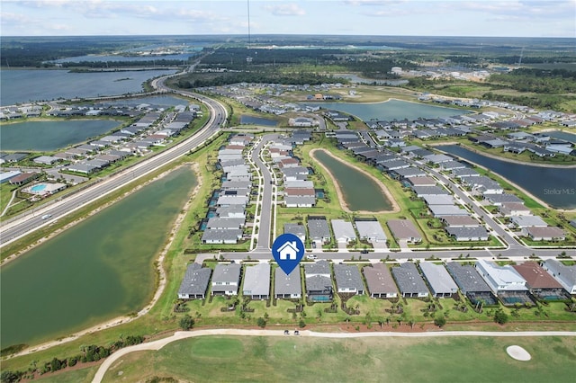 15830 Appalachian Dr, Punta Gorda, FL 33982 - bird's eye view featuring a water view and a residential view