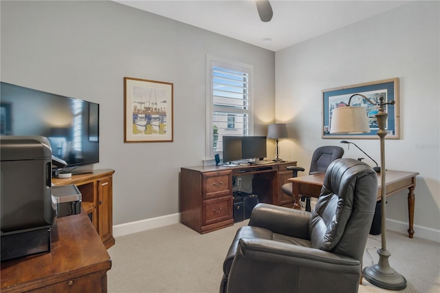 1745 Hyssop Loop, North Port, FL 34289 - office featuring ceiling fan, light carpet, and baseboards