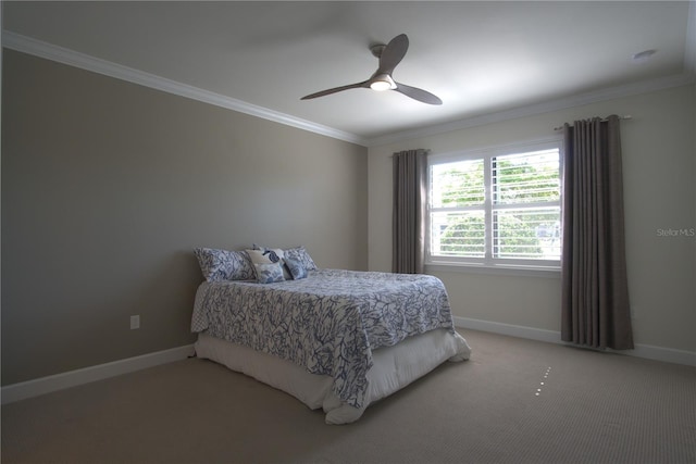 1745 Hyssop Loop, North Port, FL 34289 - bedroom with ornamental molding, light colored carpet, and ceiling fan