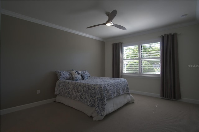 1745 Hyssop Loop, North Port, FL 34289 - bedroom with ornamental molding, carpet, and ceiling fan